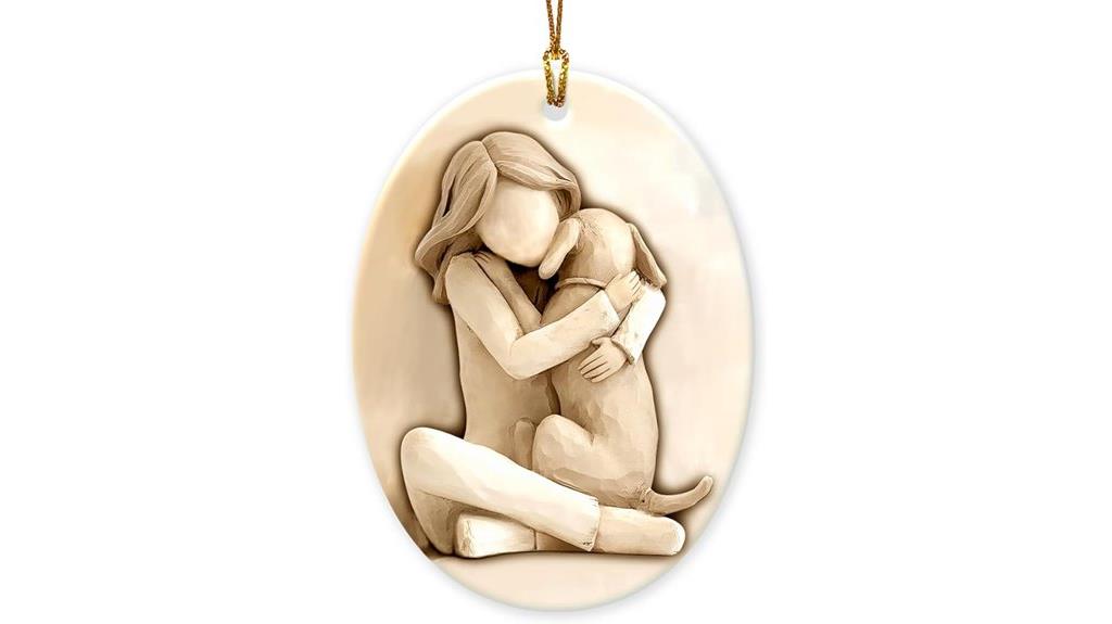 ceramic puppy girl ornament