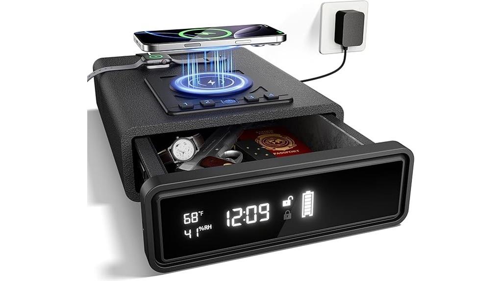 wireless charging biometric safe