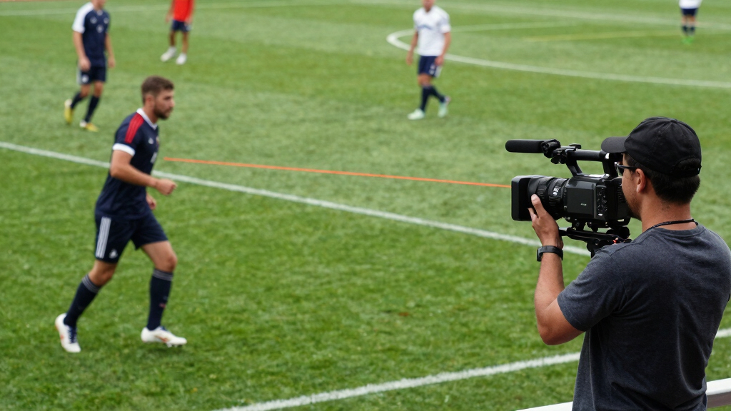 Cameraman catches the person using laser light on players in a football match