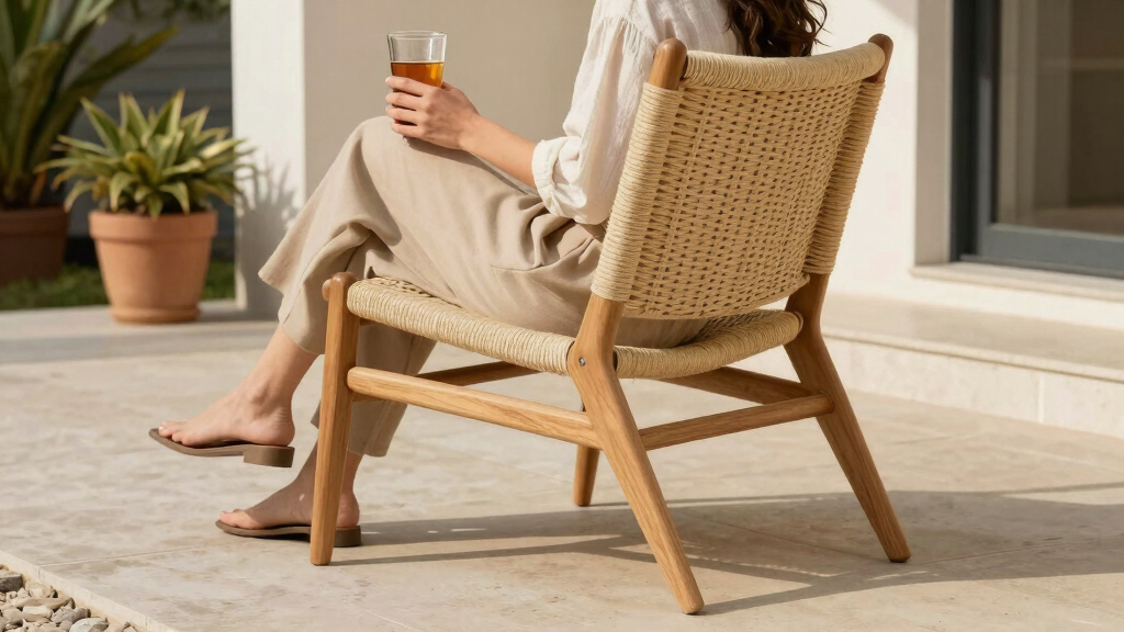 ALDI Just Dropped a Chic $50 Mid-Century Outdoor Chair That Looks Like Styles I’ve Seen for $300