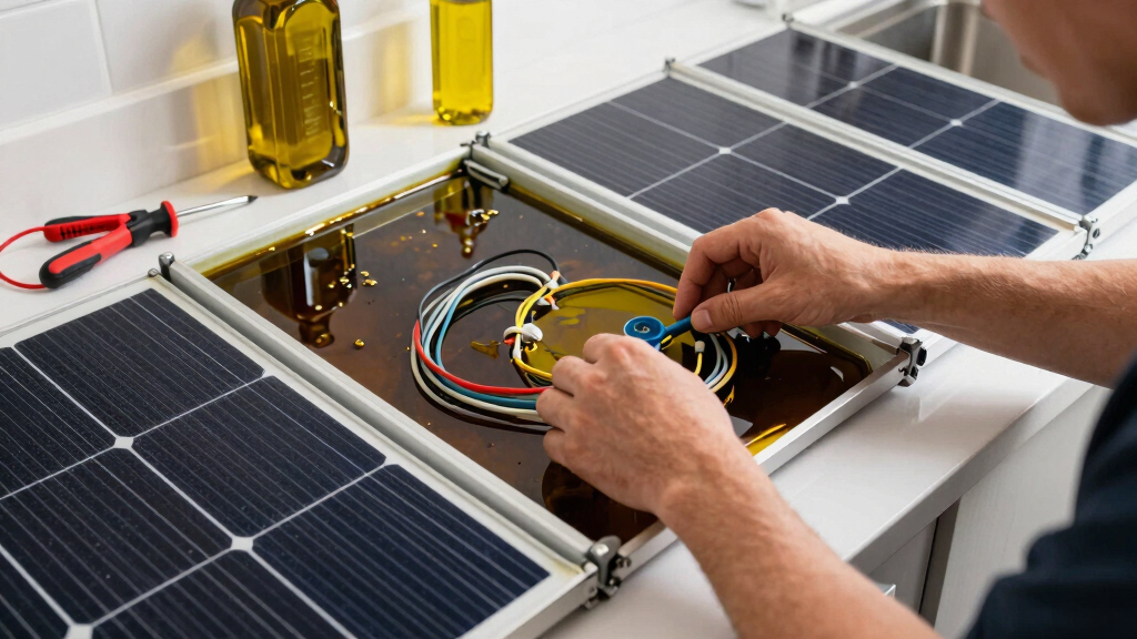 Home cooling panel based on PV and waste cooking oil