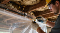How to protect existing fiber prior to attic insulation work?