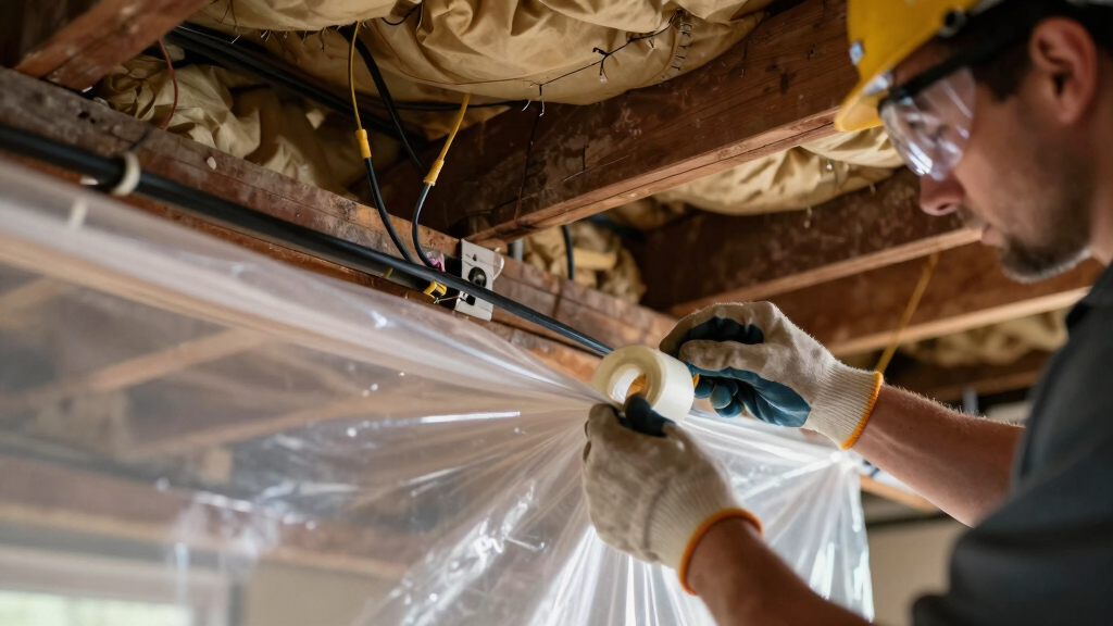 How to protect existing fiber prior to attic insulation work?