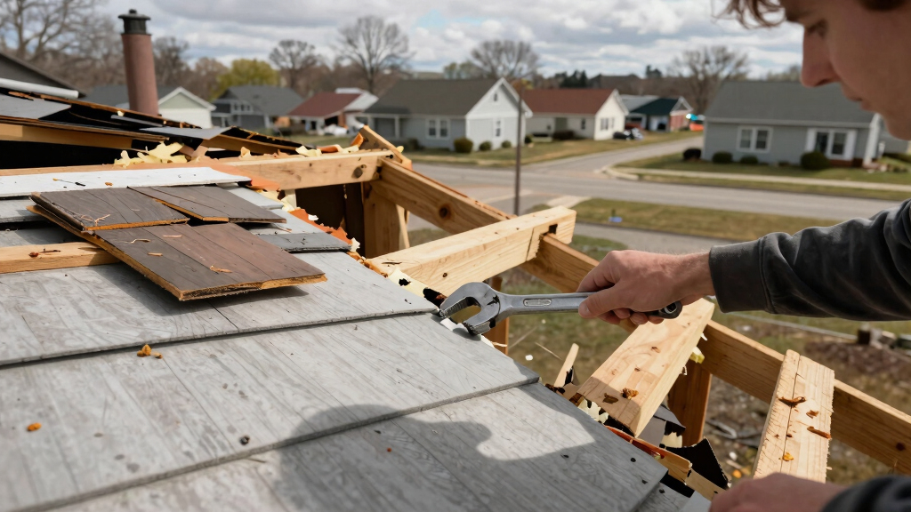 Possible tornado damages structures in Riley County