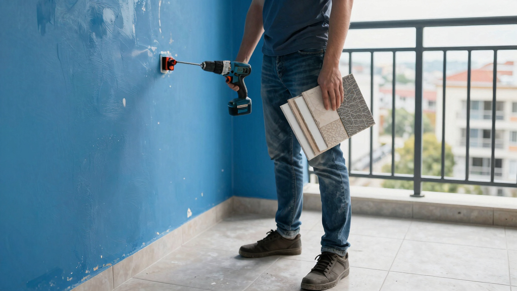 Before And After: IKEA Tiles And A Bright Blue Paint Made This Balcony Unrecognizable