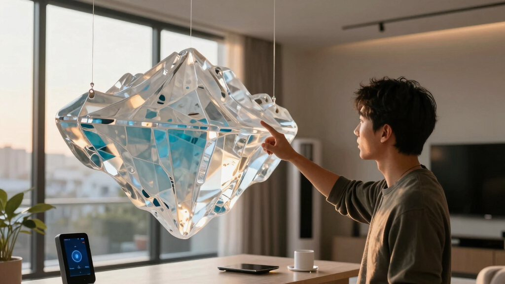 suspended glacier forms translate climate change into an interactive installation in shanghai