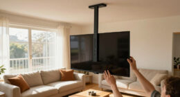 She Didn't Want Her TV Taking Up Wall Space — So She Hung It From The Ceiling
