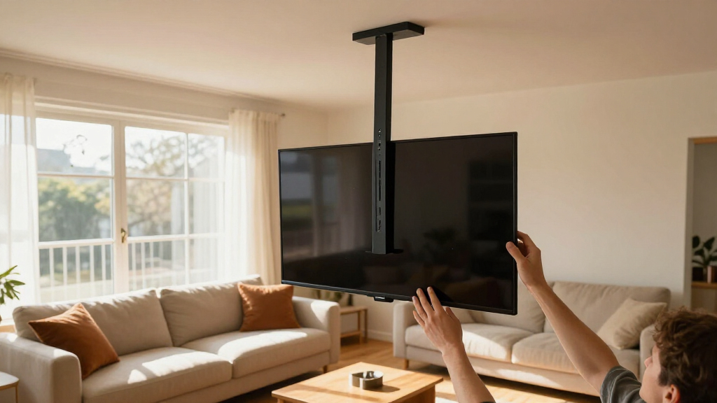 She Didn't Want Her TV Taking Up Wall Space — So She Hung It From The Ceiling