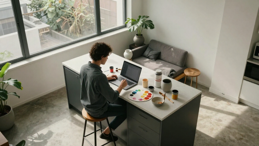 This 500-Square-Foot Studio Doubles As An Artist's Home And Workspace