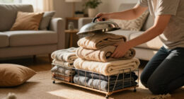 I Used A Pot Lid Organizer To Store My Blankets, And It’s Brilliant
