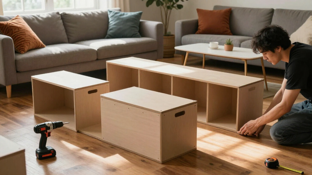 They Made A Blank-Box Living Room Look Custom Without Hiring A Carpenter