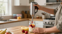 Turelar Immersion Blender Corded 400W, 2 Speed, Emulsifier, Blend, BPA-Free | Hand Blender Stick Mixer, Ergonomic Handle, Stainless Steel Bl