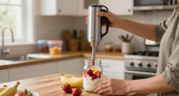 Turelar Immersion Blender Corded 400W, 2 Speed, Emulsifier, Blend, BPA-Free | Hand Blender Stick Mixer, Ergonomic Handle, Stainless Steel Bl